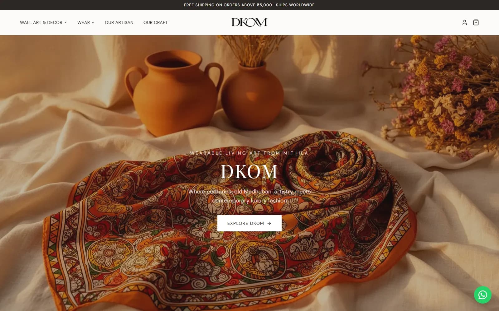 DKOM — A Mithila art brand — art you wear, art you live with — audited before launch.